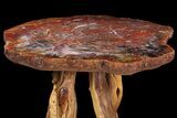 Arizona Rainbow Petrified Wood Table With Wood Base #94516-5